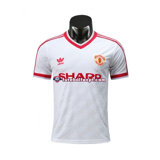 Camisola Alternativo Manchester United Retro 1986 Manga Curta ,Homem