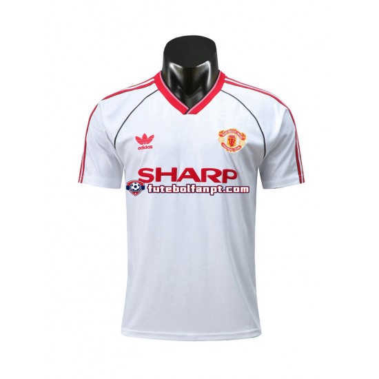 Camisola Alternativo Manchester United Retro 1988 Manga Curta ,Homem