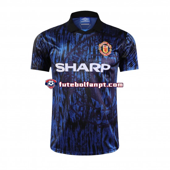 Camisola Alternativo Manchester United Retro 1993 Manga Curta ,Homem