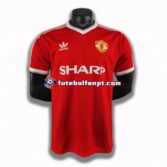 Camisola Principal Manchester United Retro 1984 Manga Curta ,Homem