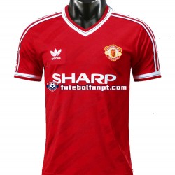 Camisola Principal Manchester United Retro 1986 Manga Curta ,Homem