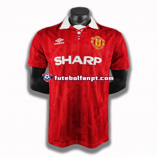 Camisola Principal Manchester United Retro 1994 Manga Curta ,Homem