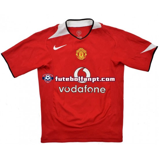 Camisola Principal Manchester United Retro 2004-2006 Manga Curta ,Homem