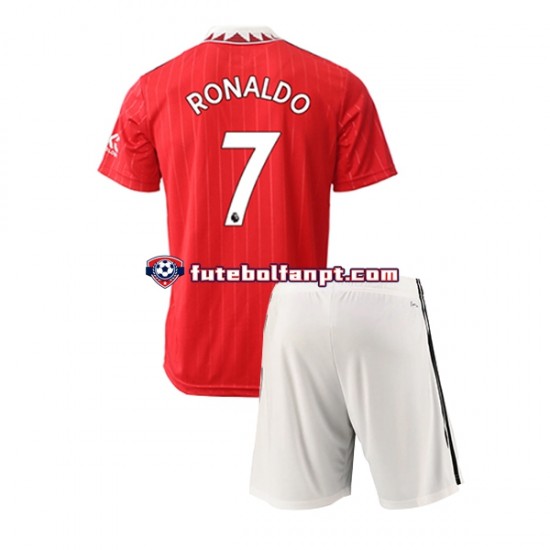 Camisola Principal Manchester United Ronaldo 7 Época 2022/2023 Manga Curta ,Criança