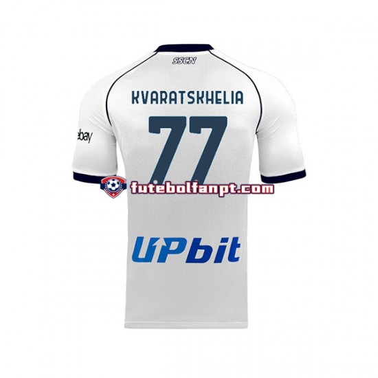 Camisola Alternativo Napoli Khvicha Kvaratskhelia 77 Época 2023/2024 Manga Curta ,Homem