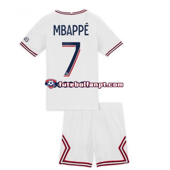 Camisola Alternativa (3ª) Paris Saint-Germain Kylian Mbappe 7 Época 2021/2022 Manga Curta ,Criança