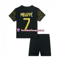 Camisola Alternativa (3ª) Paris Saint-Germain Mbappe 7 Época 2022/2023 Manga Curta ,Criança