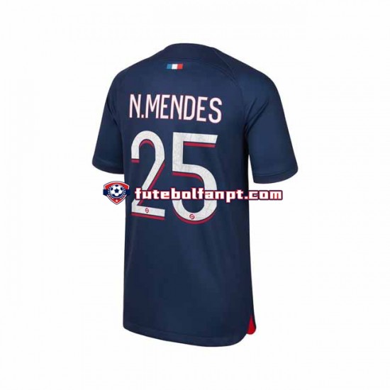 Camisola Principal Paris Saint-Germain N.Mendes 25 Época 2023/2024 Manga Curta ,Homem