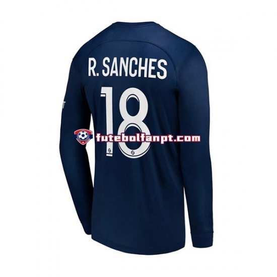 Camisola Principal Paris Saint-Germain R.Sanches 18 Época 2022/2023 Manga Comprida ,Homem