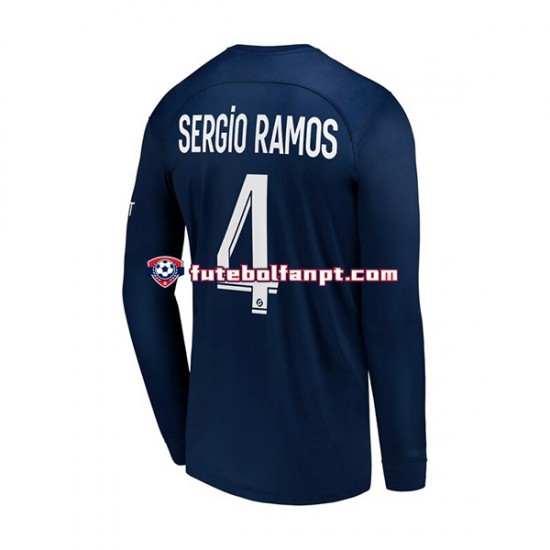 Camisola Principal Paris Saint-Germain Sergio Ramos 4 Época 2022/2023 Manga Comprida ,Homem