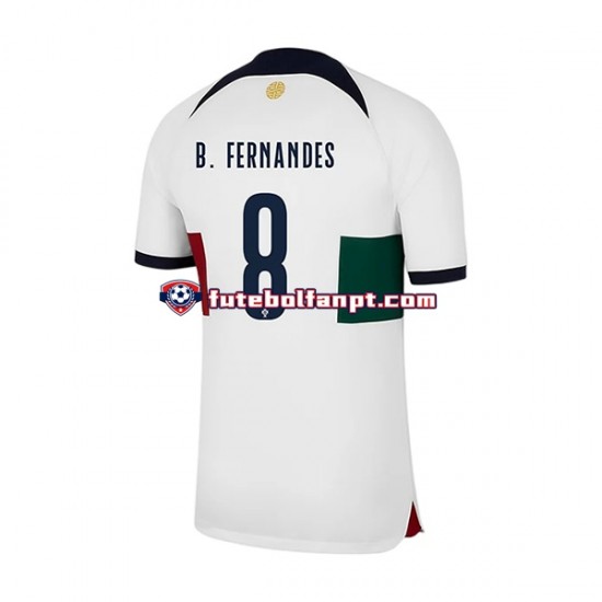 Camisola Alternativo Seleção Portuguesa B.Fernandes 8 World Cup 2022 Manga Curta ,Homem