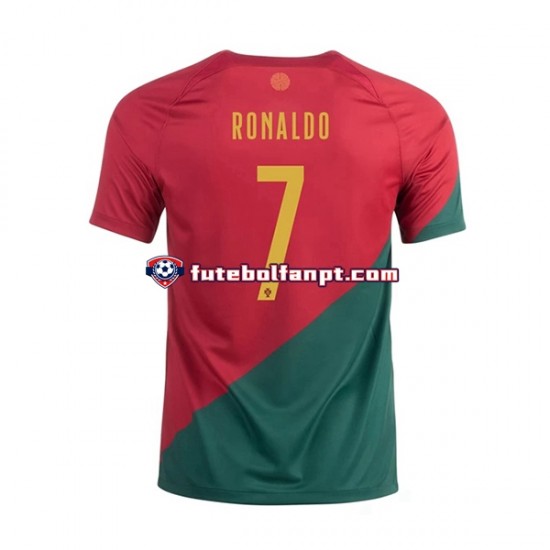 Camisola Principal Seleção Portuguesa Ronaldo 7 World Cup 2022 Manga Curta ,Homem