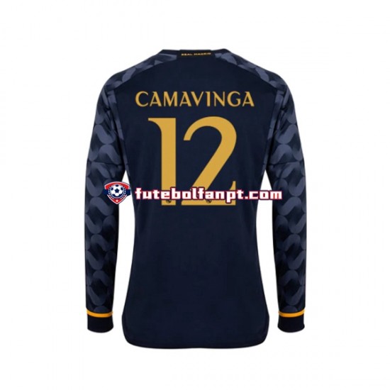 Camisola Alternativo Real Madrid EDUARDO CAMAVINGA 12 Época 2023/2024 Manga Comprida ,Homem