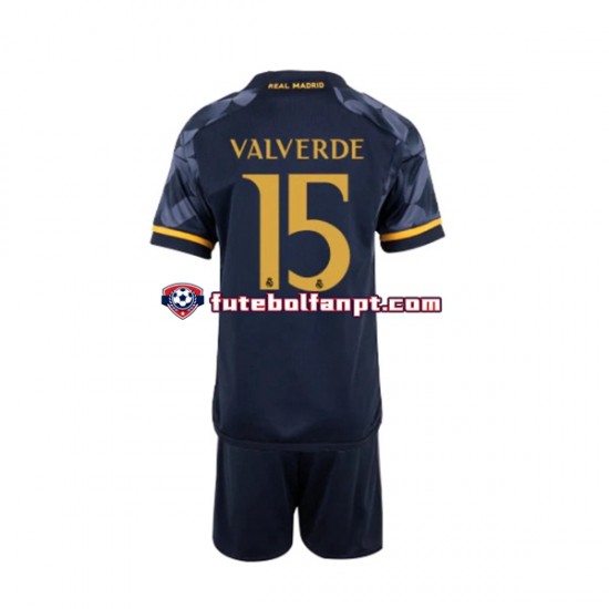 Camisola Alternativo Real Madrid Federico Valverde 15 Época 2023/2024 Manga Curta ,Criança