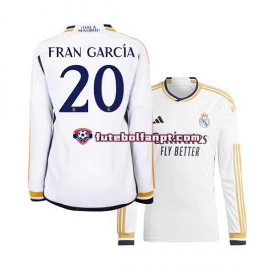 Camisola Principal Real Madrid Fran Garcia 20 Época 2023/2024 Manga Comprida ,Homem