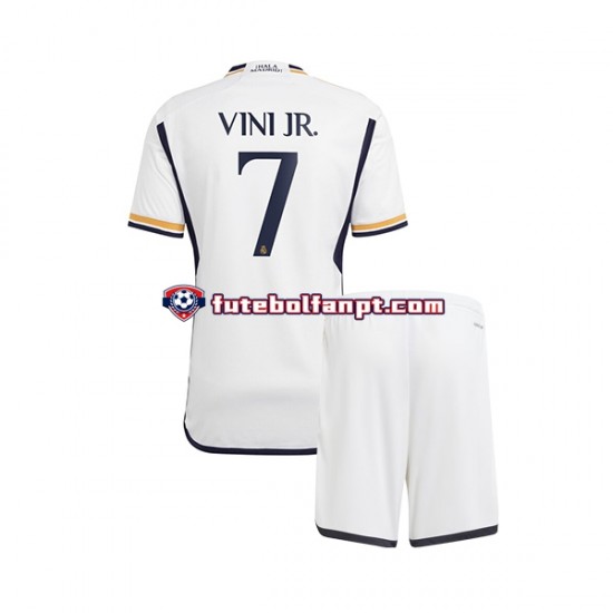 Camisola Principal Real Madrid Vinicius Junior 7 Época 2023/2024 Manga Curta ,Criança