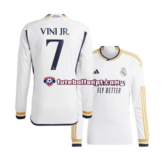 Camisola Principal Real Madrid Vinicius Junior 7 Época 2023/2024 Manga Comprida ,Homem