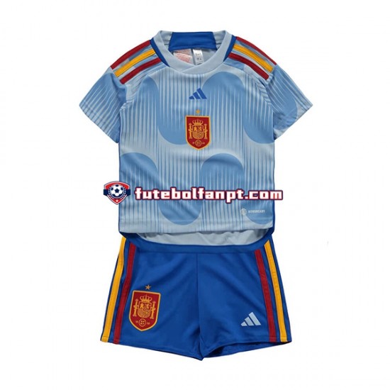 Camisola Alternativo Seleção Espanhola World Cup 2022 Manga Curta ,Criança