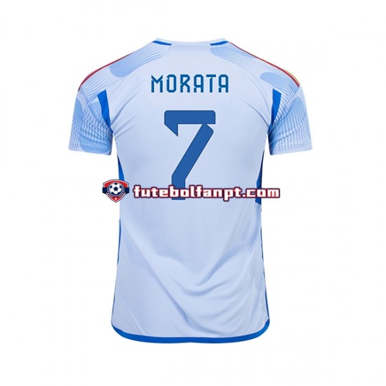 Camisola Alternativo Seleção Espanhola MORATA 7 World Cup 2022 Manga Curta ,Homem