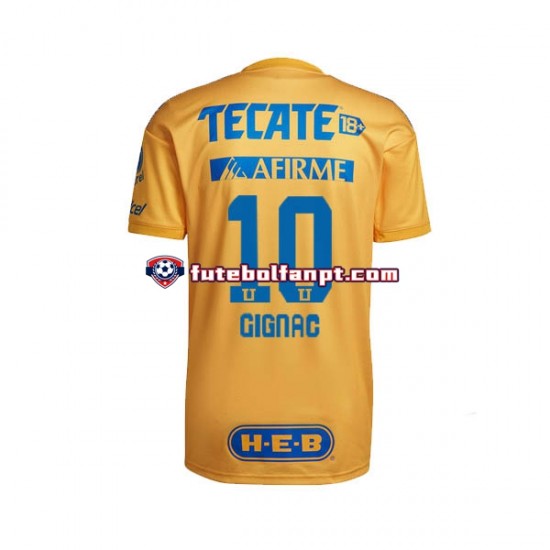 Camisola Principal Tigres UANL Andre-Pierre Gignac 10 Época 2022/2023 Manga Curta ,Homem