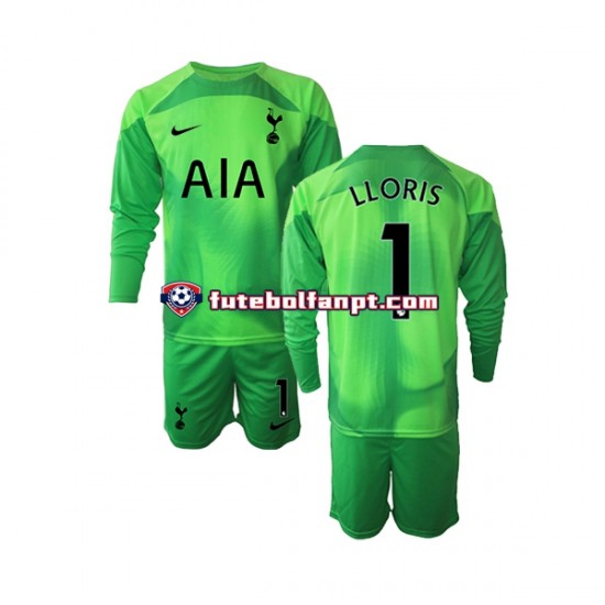 Camisola Alternativo Guarda-redes Tottenham Hotspur Hugo Lloris 1 Época 2022/2023 Manga Comprida ,Criança