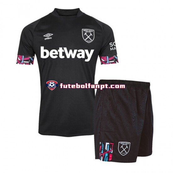 Camisola Alternativo West Ham United Época 2022/2023 Manga Curta ,Criança