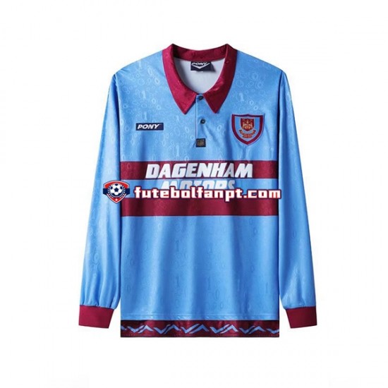 Camisola Principal West Ham United Retro 1995-1996 Manga Comprida ,Homem