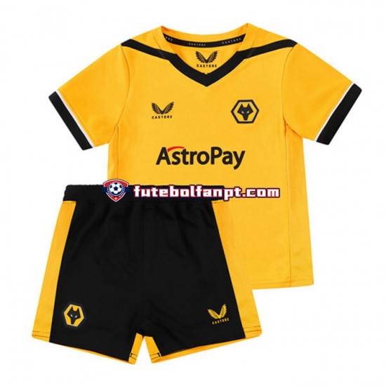 Camisola Principal Wolverhampton Wanderers Época 2022/2023 Manga Curta ,Criança