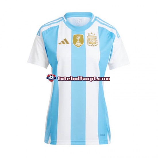 Camisola Principal Seleção Argentina Azul Branco Copa America 2024 Manga Curta ,Senhora