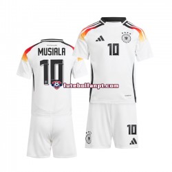 Camisola Principal Seleção Alemã Branco Jamal Musiala 10 Euro 2024 Manga Curta ,Criança