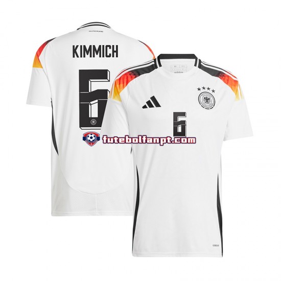 Camisola Principal Seleção Alemã Branco Joshua Kimmich 6 Euro 2024 Manga Curta ,Homem