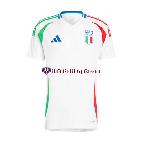 Camisola Alternativo Seleção Italiana Branco Euro 2024 Manga Curta ,Homem