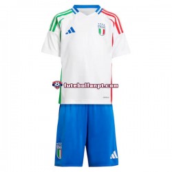 Camisola Alternativo Seleção Italiana Branco Euro 2024 Manga Curta ,Criança