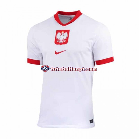 Camisola Principal Selecção Polaca Branco Euro 2024 Manga Curta ,Homem