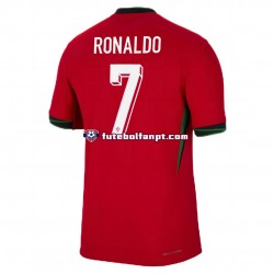 Camisola Principal Seleção Portuguesa Vermelho Cristiano Ronaldo 7 Euro 2024 Manga Curta ,Homem