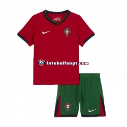 Camisola Principal Seleção Portuguesa Vermelho Euro 2024 Manga Curta ,Criança