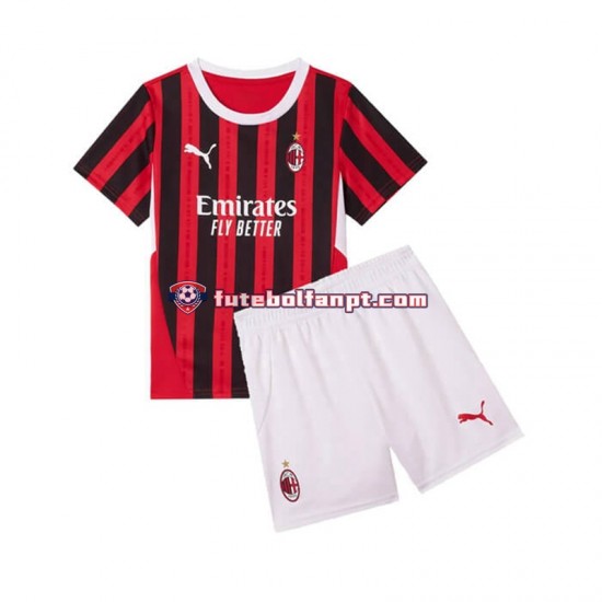 Camisola Principal AC Milan Época 2024/2025 Manga Curta ,Criança