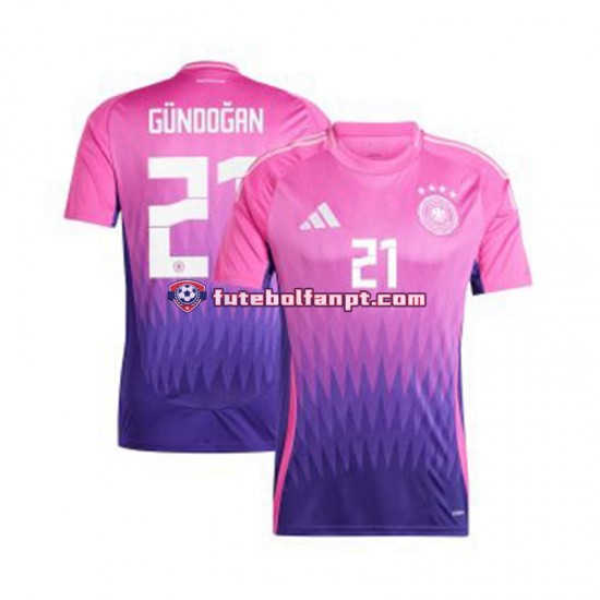 Camisola Alternativo Seleção Alemã Ilkay Gundogan 21 Euro 2024 Manga Curta ,Homem