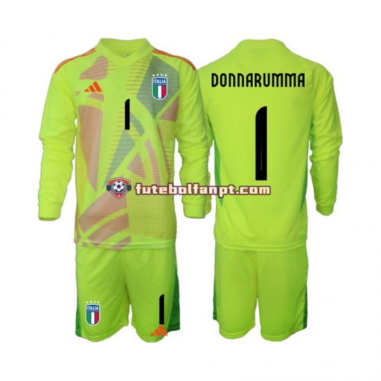 Camisola Principal Guarda-redes Seleção Italiana Donnarumma 1 Euro 2024 Manga Comprida ,Criança