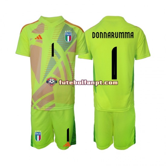 Camisola Principal Guarda-redes Seleção Italiana Donnarumma 1 Euro 2024 Manga Curta ,Criança