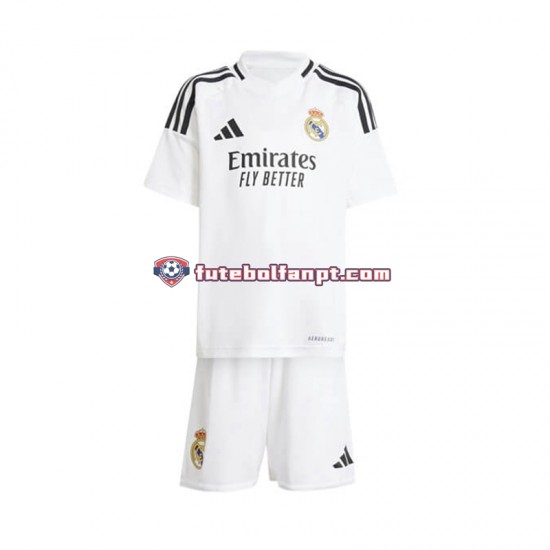 Camisola Principal Real Madrid Branco Época 2024/2025 Manga Curta ,Criança