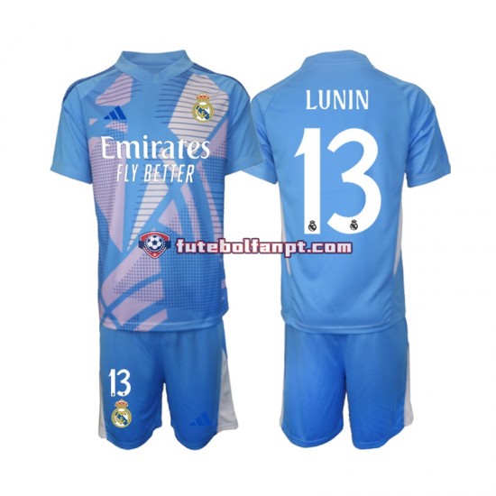 Camisola Principal Guarda-redes Real Madrid Andriy Lunin 13 Época 2024/2025 Manga Curta ,Criança