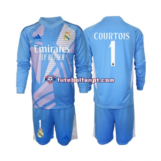 Camisola Principal Guarda-redes Real Madrid Thibaut Courtois 1 Época 2024/2025 Manga Comprida ,Criança