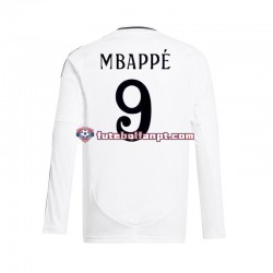 Camisola Principal Real Madrid Branco Kylian Mbappe 9 Época 2024/2025 Manga Comprida ,Homem