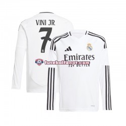 Camisola Principal Real Madrid Branco Vinicius Junior 7 Época 2024/2025 Manga Comprida ,Homem