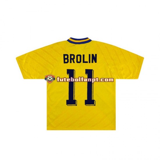 Camisola Principal Seleção Sueca Brolin 11 Retro 1994 Manga Curta ,Homem