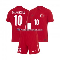 Camisola Alternativo Seleção Turca Hakan Calhanoglu 10 Euro 2024 Manga Curta ,Criança