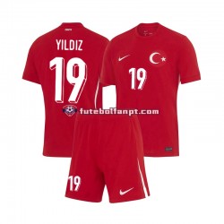 Camisola Alternativo Seleção Turca Kenan Yıldız 19 Euro 2024 Manga Curta ,Criança