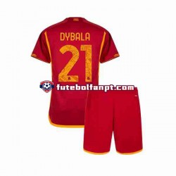 Camisola Principal AS Roma Paulo Dybala 21 Época 2023/2024 Manga Curta ,Criança