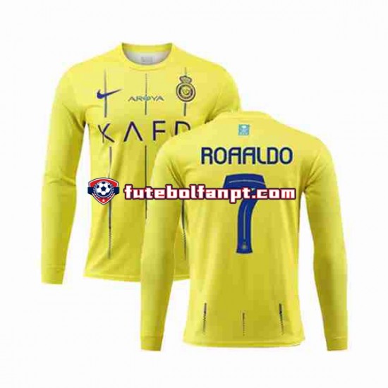 Camisola Principal Al-Nassr Ronaldo 7 Época 2023/2024 Manga Comprida ,Homem